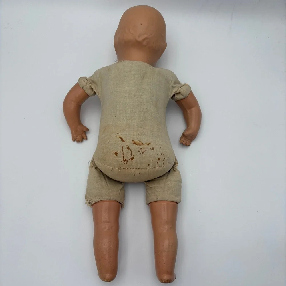 Vintage 1930s Mama Doll Composition Cloth Body Sleep Eyes Antique 20